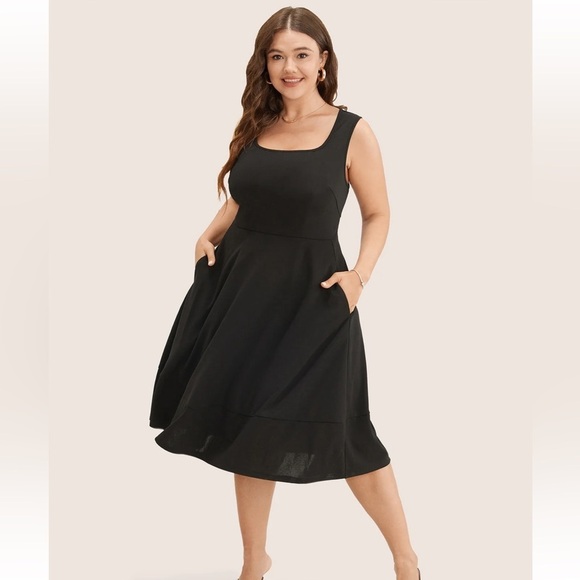 BloomChic Solid Pocket Sleeveless Ruffle Hem Tank Dress us12 - Picture 3 of 9